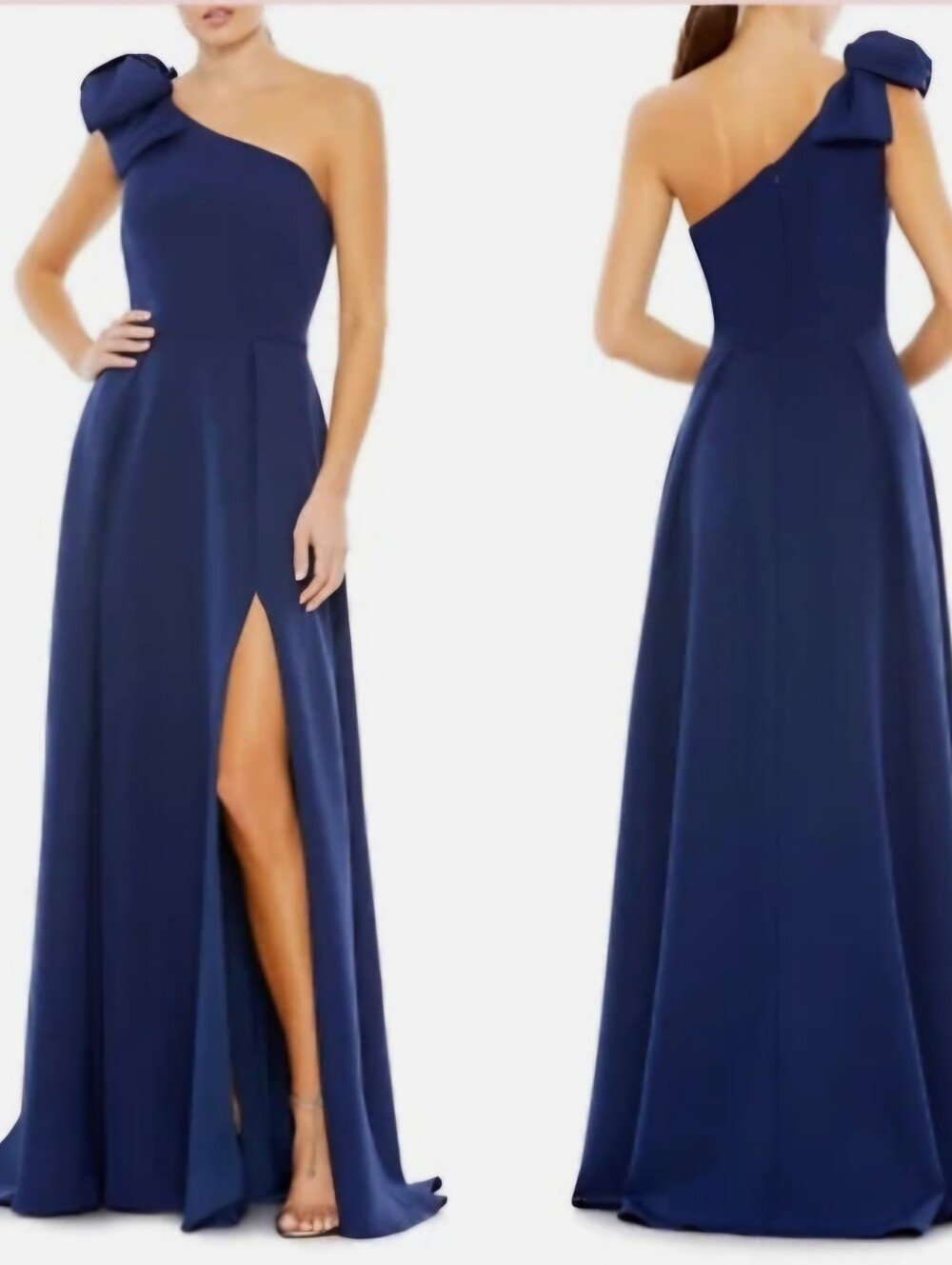 IEENA FOR MAC DUGGAL BOW ONE SHOULDER MAXI DRESS